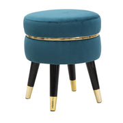 Yavi, Sgabello Rivestimento in Velluto, 35x35x41h cm blu Ottanio