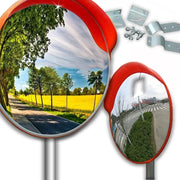 Specchio Stradale 30 cm con Supporto Sferico Infrangibile Ideale per Negozi e Magazzini