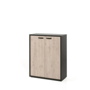 Mobile da ufficio DEPÉ – 2 porte – Rovere chiaro e Nero