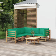 Set Salotto da Giardino 6pz con Cuscini Verdi BambÃ¹cod mxl 76306