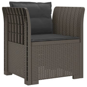 Poltrona a 1 Posto con Cuscini Aspetto Rattan PP Grigio Chiaro 8011881