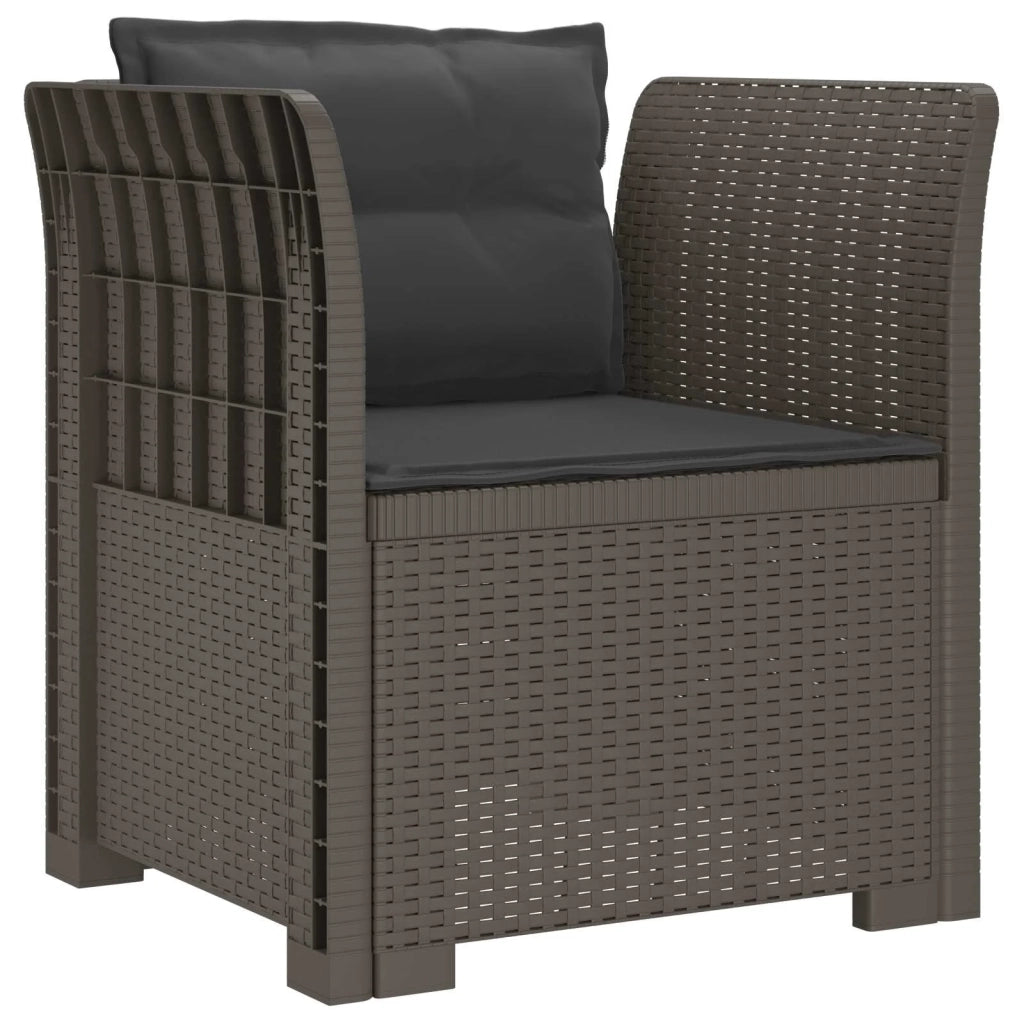 Poltrona a 1 Posto con Cuscini Aspetto Rattan PP Grigio Chiaro 8011881