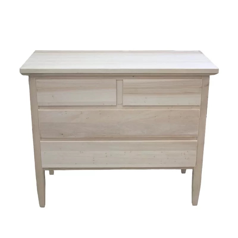 Cassettiera classica 4 cassetti legno grezzo 110x51x90 (1111) - Mobili 2G
