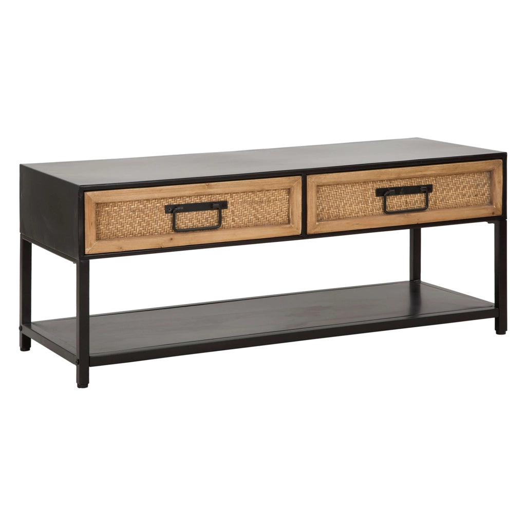 Boquete, Mobile Porta tv 2 Cassetti, 95x38x38h cm Marrone Rovere