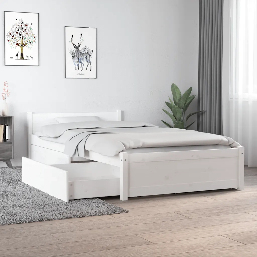 Giroletto Bianco con Cassetti 90x190 cm Single 3103479
