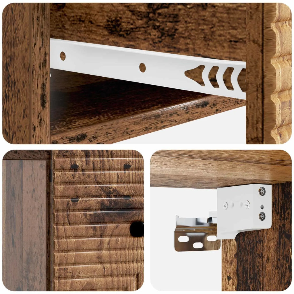 Mobiletto da notte a muro Legno antico 34,5 x 33 x 20 cm 898611