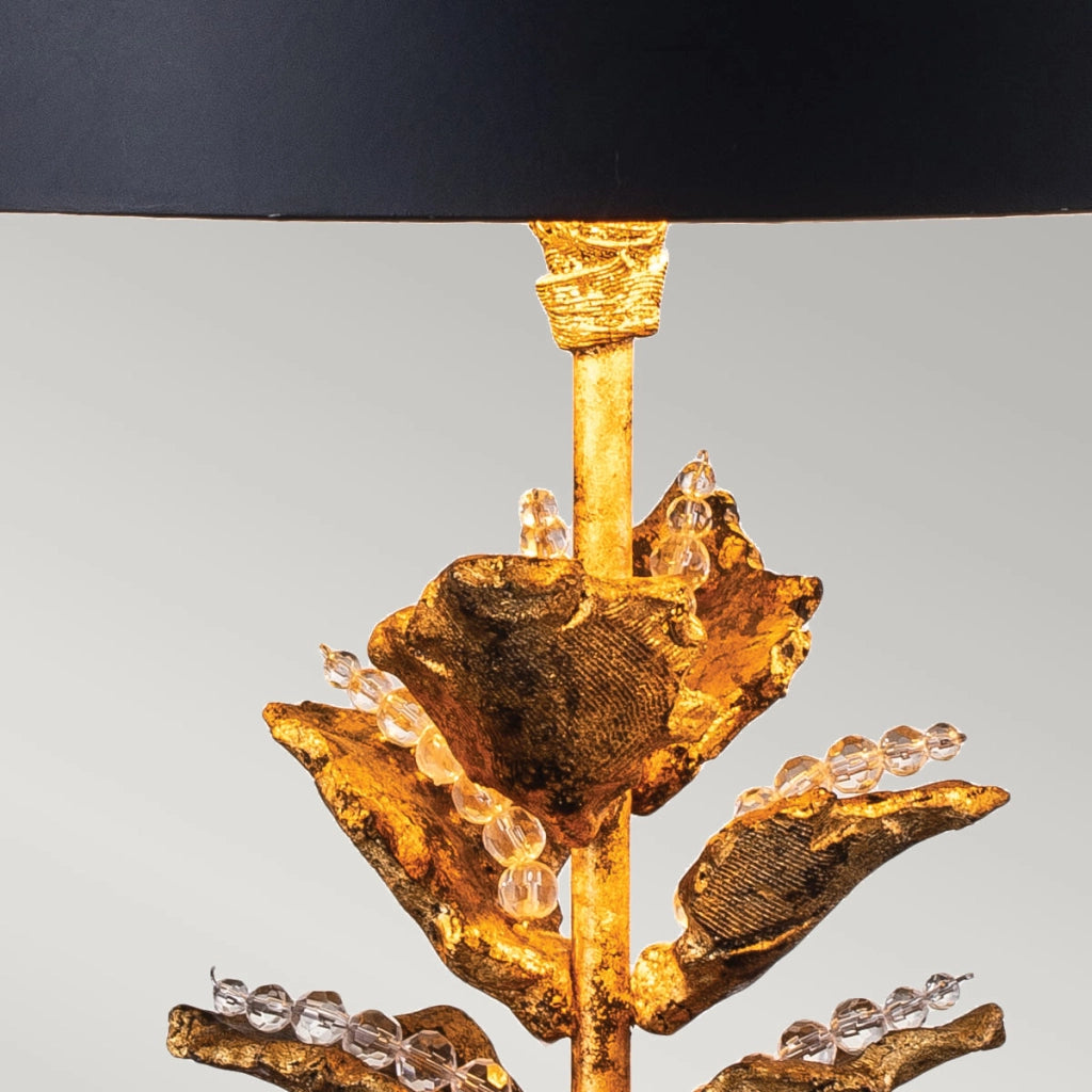 Lampada da tavolo Camilia glamour oro/nero E27 60W Flambeau