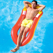 Trade Shop - Amaca Poltrona Lounge Materassino 160x84 Cm Rossa E Blu Gonfiabile Mare Piscina -