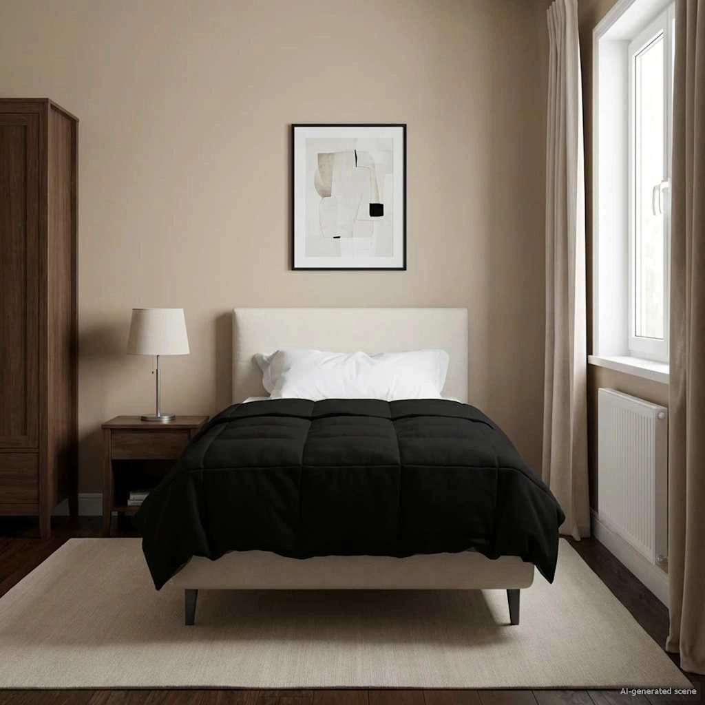Piumino Letto Estivo 155 x 200 cm Estate Nero Traspirante 42025931
