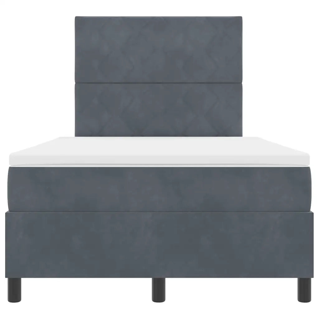 Letto a molle con materasso Grigio scuro 120 x 200 cm Velluto 3339891
