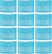 Documenti A4 in plastica, 12 pezzi, cartelloni di riconoscimento blu turquesa con chiusura ad adesivo e foro a 4 fori, dimensioni ca. 31 x 23,7 cm