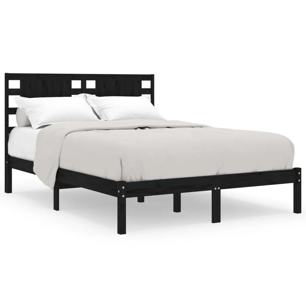 Giroletto Nero in Legno Massello di Pino 200x200 cm 3104242