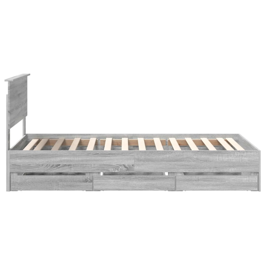 Struttura del letto con cassetto Grigio Sonoma 100 x 200 cm