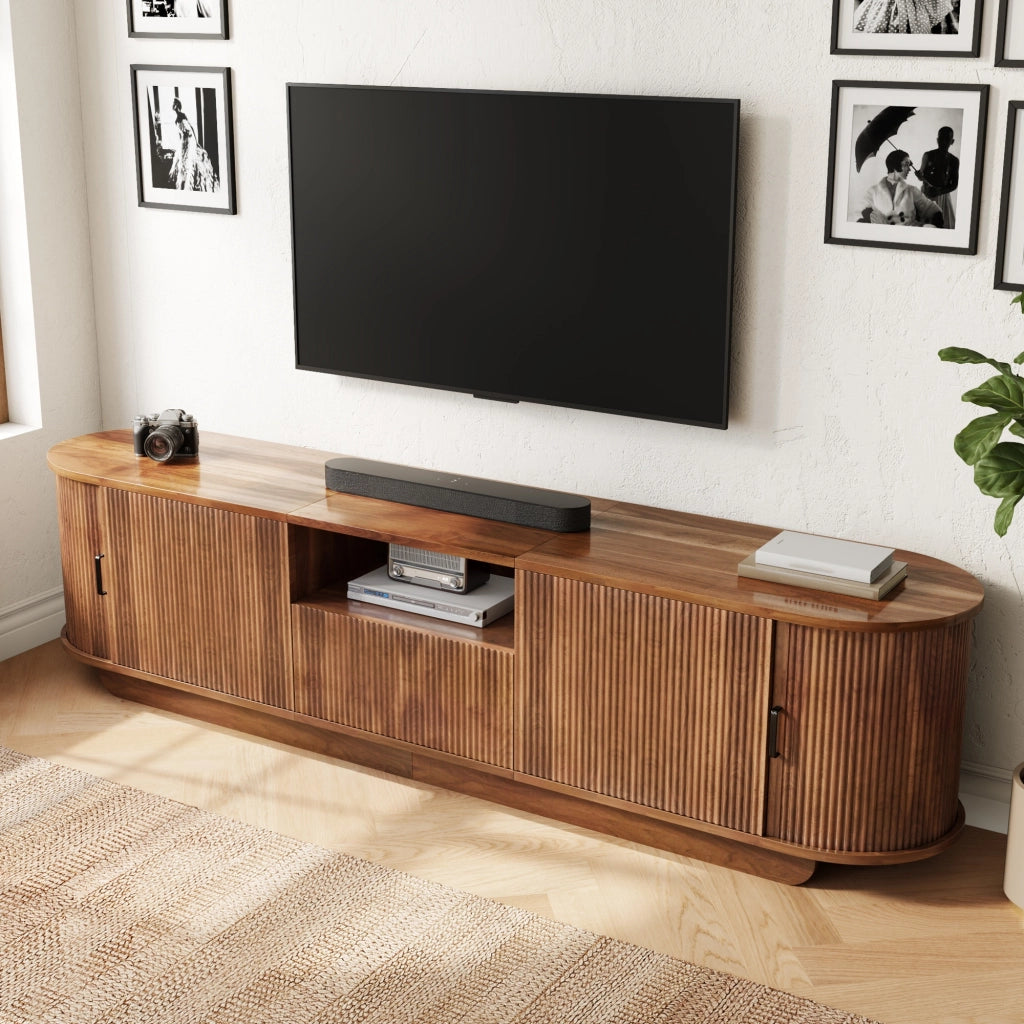 Mobile TV con 2 ante scorrevoli; 2 ante; 1 cassetto e vano aperto per soggiorno; 180 × 40 × 50 cm