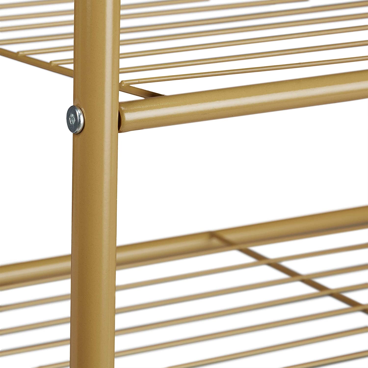 Appendiabiti asta appendiabiti portaoggetti 2 scomparti portascarpe stivali 162 cm in metallo marrone 13_0002133