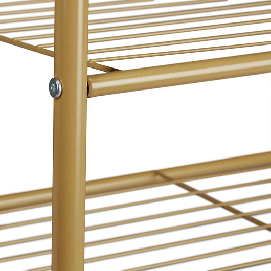 Appendiabiti asta appendiabiti portaoggetti 2 scomparti portascarpe stivali 162 cm in metallo marrone 13_0002133