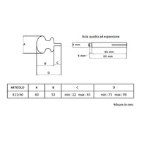 Maniglia su rosetta tonda SAGUATTI  811/60KQ in alluminio bianco lucido