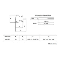 Maniglia su rosetta tonda SAGUATTI  811/60QQ in alluminio nero lucido