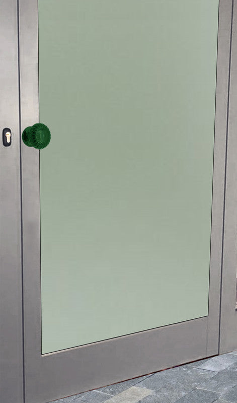 Maniglia su rosetta tonda SAGUATTI  811/60SQ in alluminio verde lucido