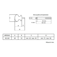 Maniglia su rosetta tonda SAGUATTI  811/60TQ in alluminio bianco lucido