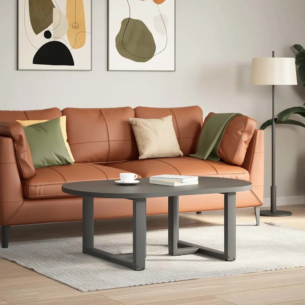 Gambe per Tavolino da Caff¨¨ a Forma di T 2 pz | Piede del tavolo Antracite 70x25x(42-43) cm Acciaio