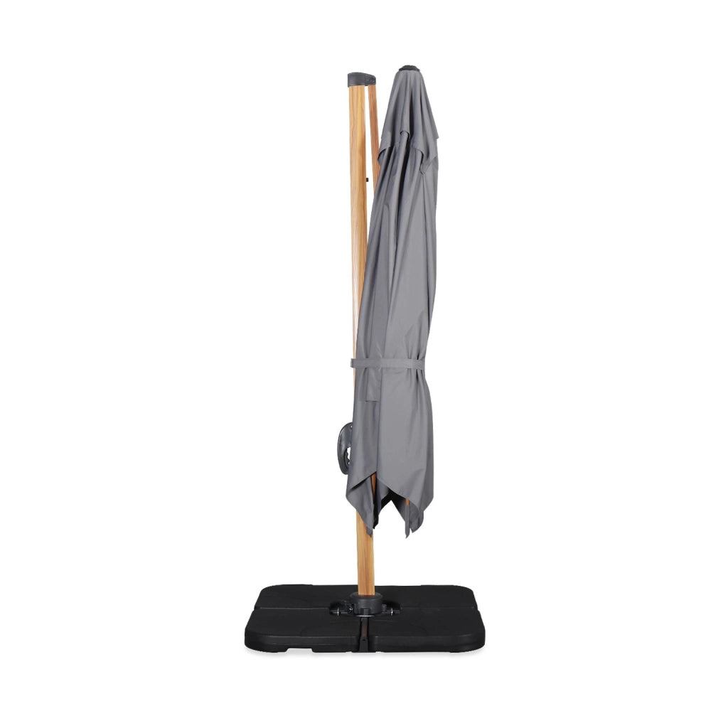 Ombrellone quadrato eccentrico, 3x3m, grigio
