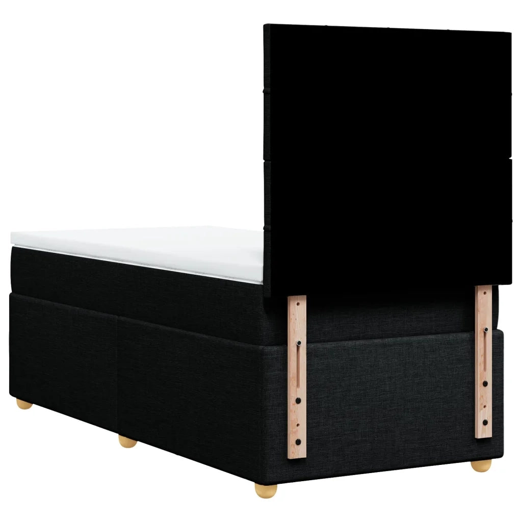 Giroletto a Molle con Materasso Nero 90x190 cm in Tessuto