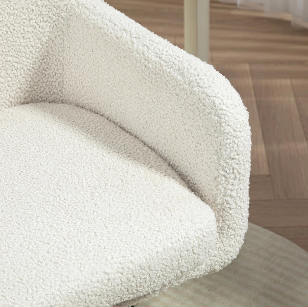 Sedia da ufficio girevole regolabile color crema