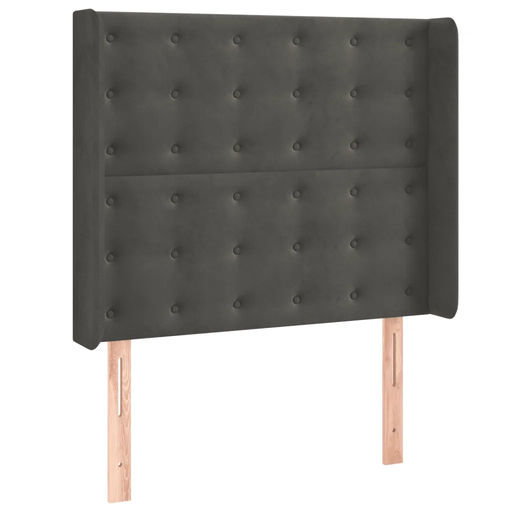 Letto a Molle con Materasso e LED Grigio Scuro 100x200 cm 3139788