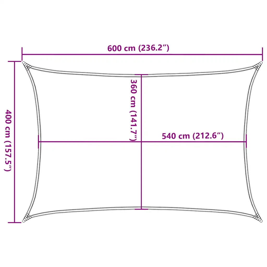 Vela Parasole 160 g/m² Nera 4x6 m in HDPE 311739