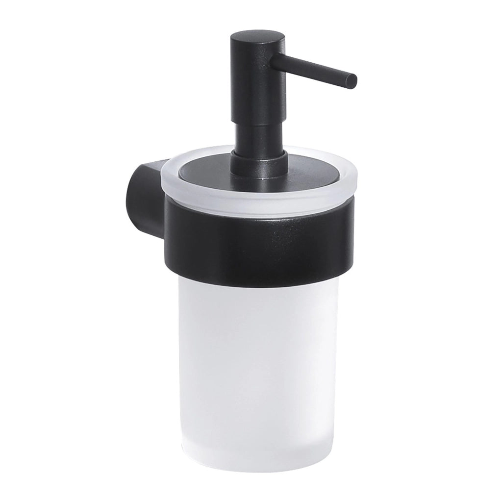 Dosasapone con erogatore in plastica da muro in ottone e Cromall PI81 Gedy serie PIRENEI Nero Opaco