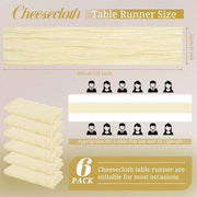 Set di tovagliette di carta per tavola in stile rustico romantico - 6 pezzi - 53 x 30 cm - Decorazione per matrimonio - Festa di nozze - Festa di compleanno - Festa di vendemmia - Decorazione di Natale