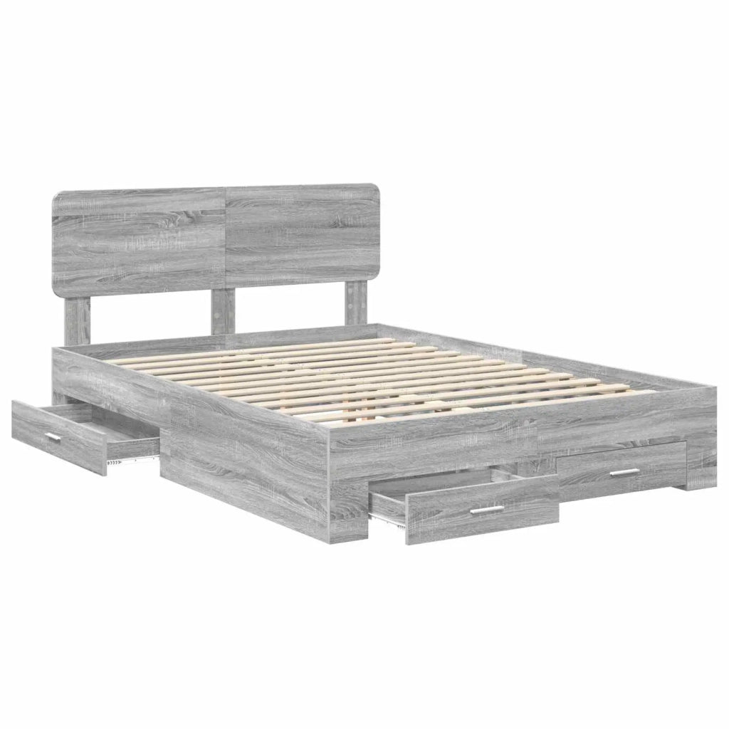 Struttura del letto con testiera Grigio Sonoma 160 x 200 cm 3412353