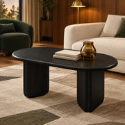 TAVOLO da Caffè Ovale 99x50x40 cm MDF Nero