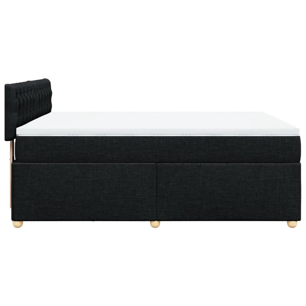 Giroletto a Molle con Materasso Nero 140x200 cm in Tessuto