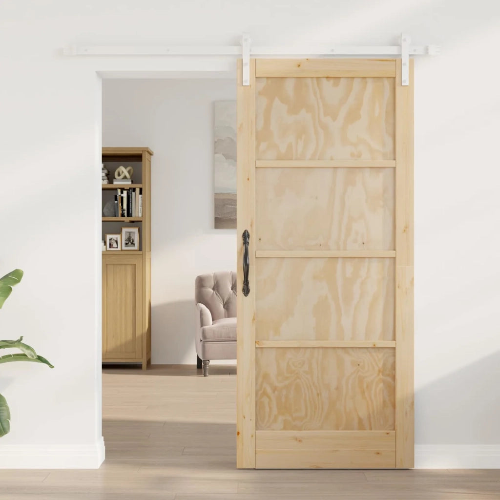 Porta scorrevole Naturale e Bianco 86 x 198,5 cm