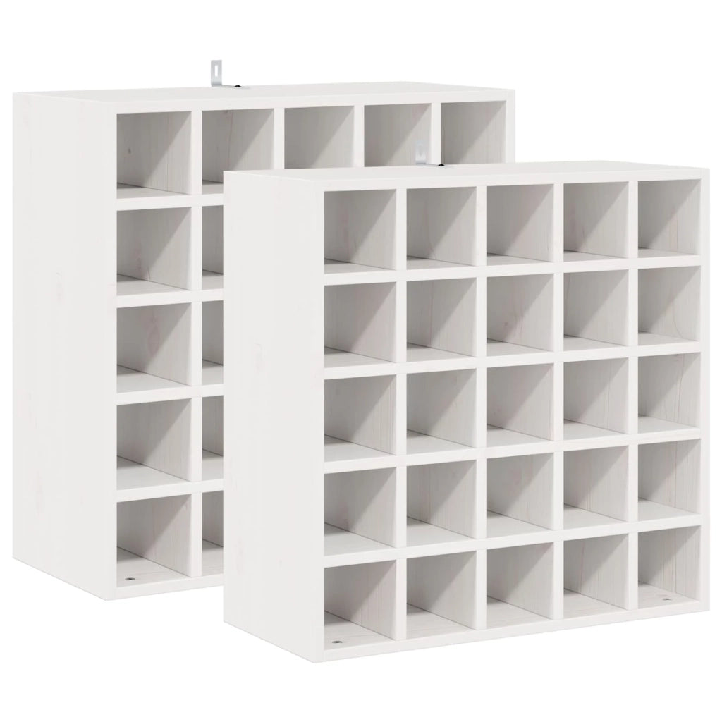 Portabottiglie 2 pcs Bianco 56 x 25 x 56 cm Pino massello 893313