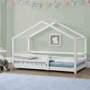 Letto per Cameretta Knätten a Casetta 90 x 200 cm con Sponde - Bianco [en.casa]