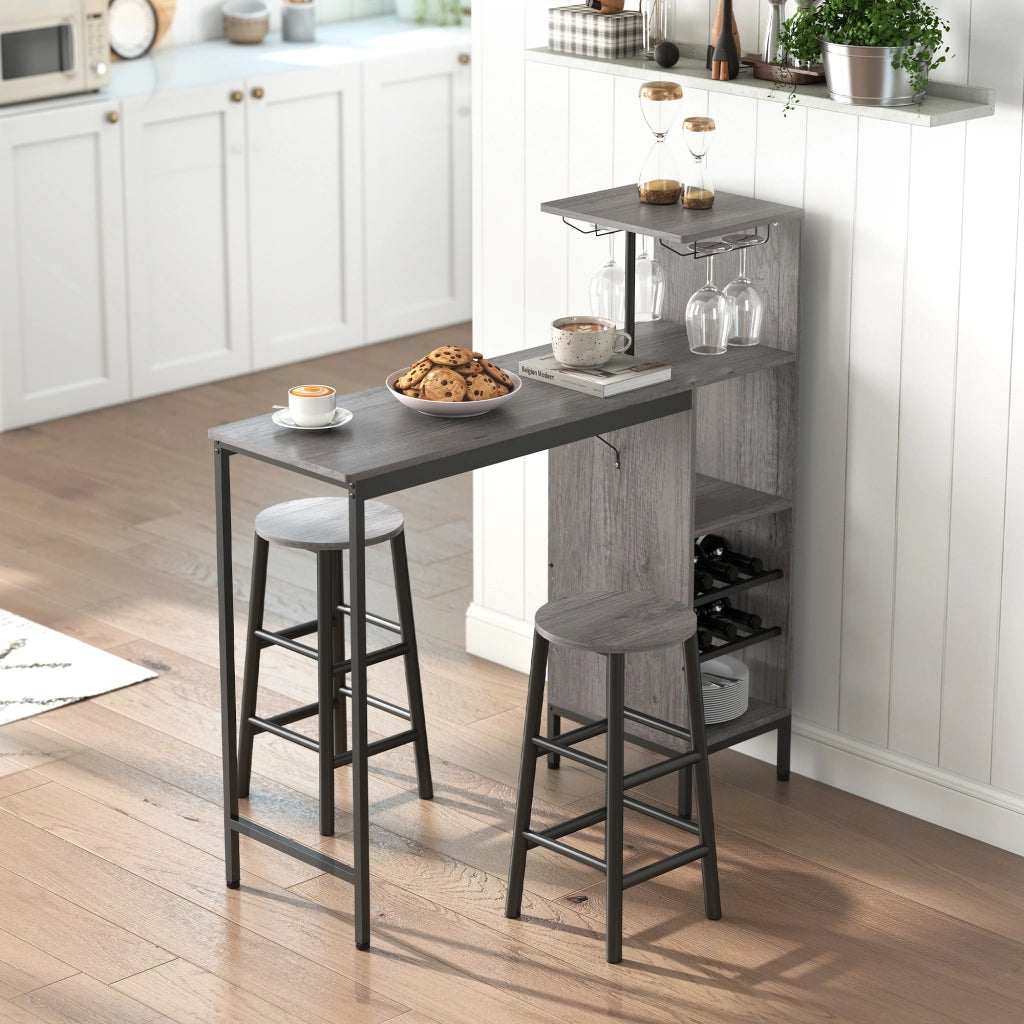 Tavolo da bar con sgabelli ¨C zephmum ¨C legno naturale