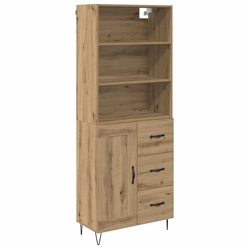 Credenza con Cassetto-Buffet-Armadio da cucina Rovere artigianale 69,5 x 34 x 180 cm 932887