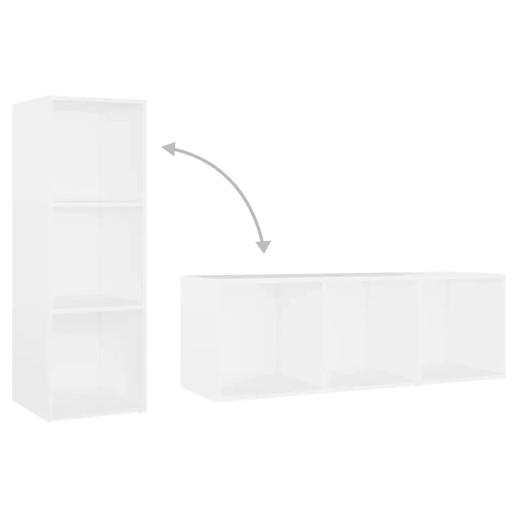 Mobile Porta TV Bianco 107x35x37 cm in Legno Multistrato 805534
