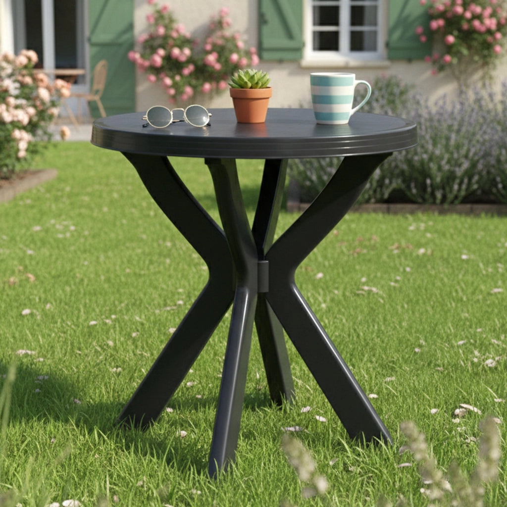 Lorwood, Tavolo da Esterno 2 Posti Made in Italy, 70x70x72h cm Nero Antracite