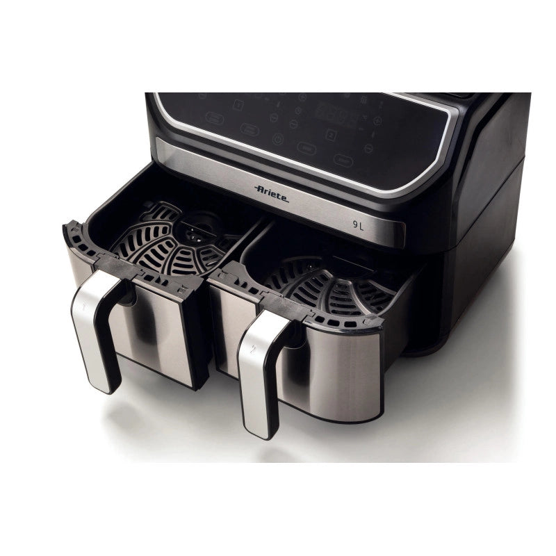 Friggitrice ad aria 9L 2100W - 11 programmi - Doppio cestello - Nero/Silver