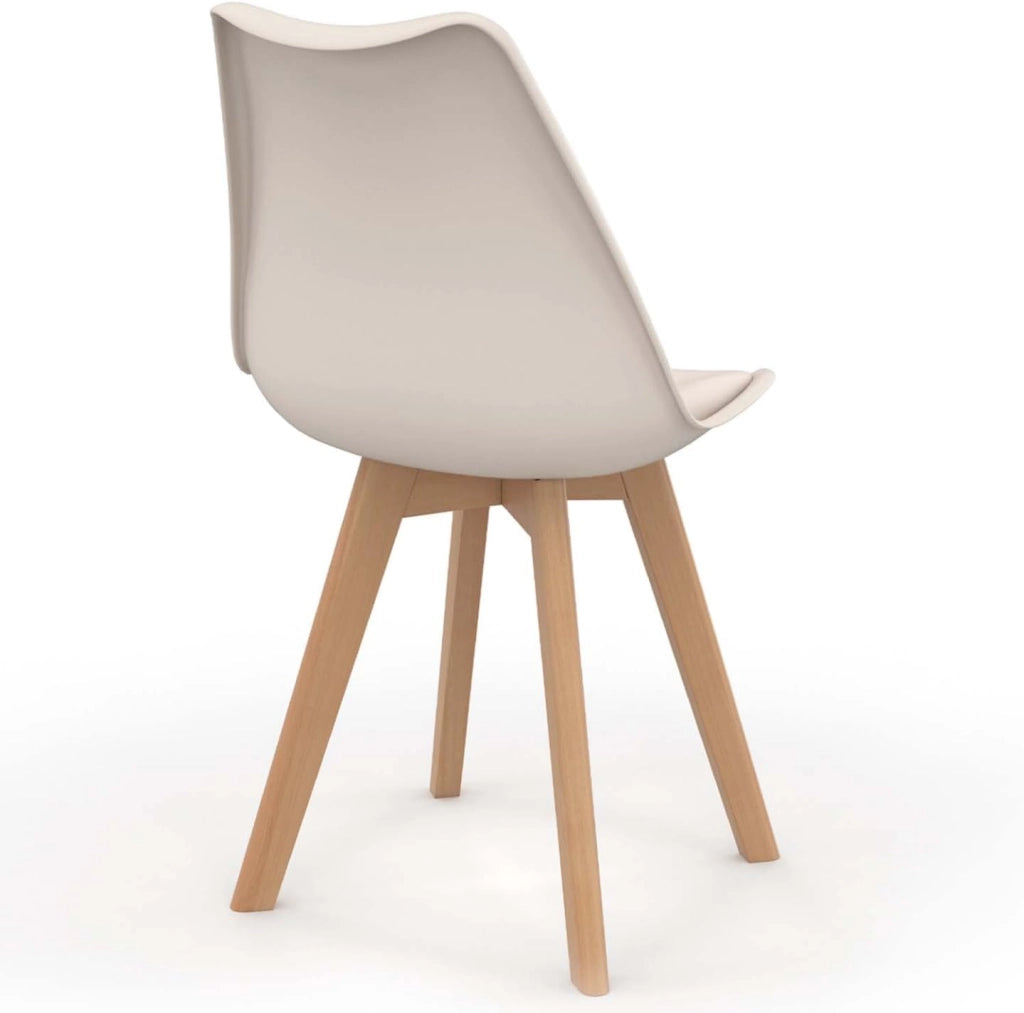 Lote de 6 sillas de comedor escandinavas SARA beige