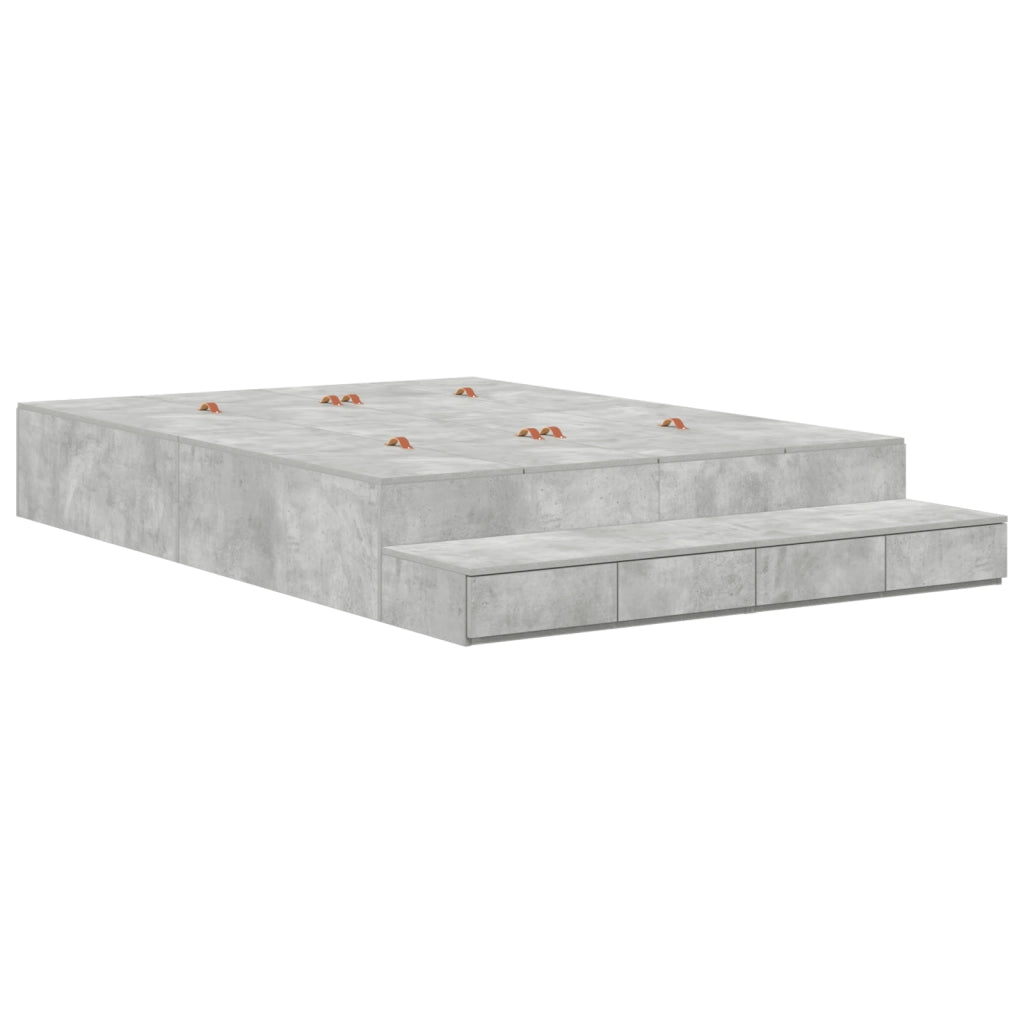 Struttura letto contenitore Grigio cemento 140x190 cm