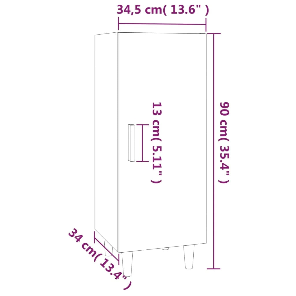 Buffet credenza cassettiera armadio mobile contenitore organizer per cucina soggiorno salotto 34,5 x 34 x 90 cm legno ingegnerizzato marrone 02_0030917