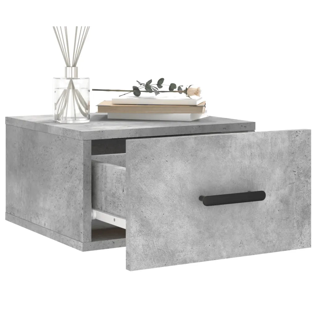 Comodino a Muro Grigio Cemento 35x35x20 cm 829844