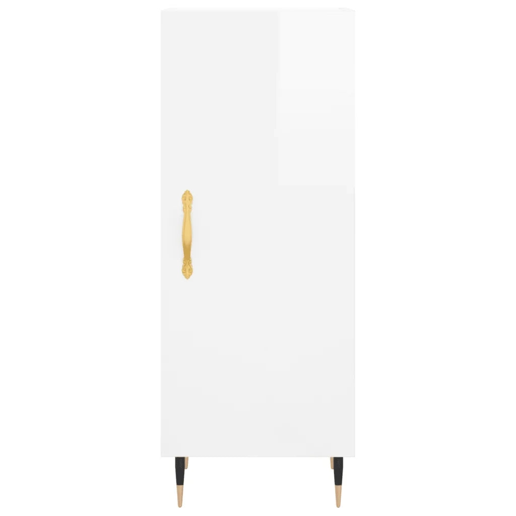 Credenza-Buffet-Armadio da cucina Bianco Lucido 34,5x34x90 cm in Legno Multistrato 424091