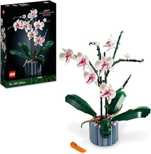 LEGO Icons Orchidea, Set per Adulti da Collezione, Modellismo e Hobby Creativi, Modellino da Costruire con Fiori Finti,