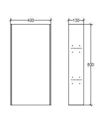 Lineabeta - Specchio contenitore Canavera in bambù 80x40 cm con ripiani in vetro